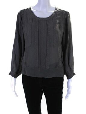 Baum Und Pferdgarten 100% Silk Sheer Blouse Charcoal Gray Size  EU 42